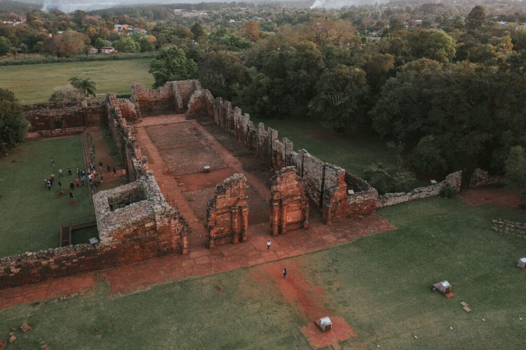 Photo of the Ruins of San Ignacio from the air.  activities of Puerto Valle