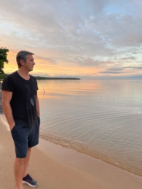 Franco Merculiani enjoying the Paraná River during his stay at HPV